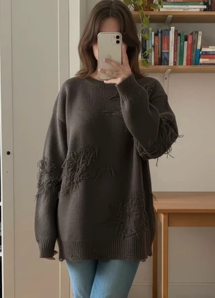 Pull oversize marron gris style gothique taille S, brand: Etherealia, condition: Very good, size: S / 36 / 8, €39.90, €42.60 includes Buyer Protection