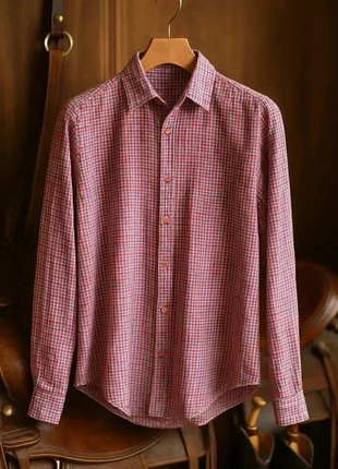 Chemise vintage - 16 ans - violette et rouge - vintage C&A - 100% coton, merk: Vintage Dressing, staat: Heel goed, maat: 16 jaar / 176 cm, € 10,00, € 11,20 inclusief Kopersbescherming