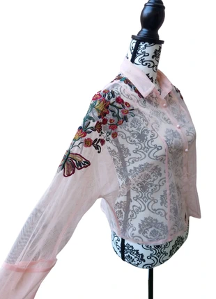 Chemise toile vintage rose broderie 80', brand: Vintage Dressing, condition: Very good, size: S / 36 / 8, €13.00, €14.35 includes Buyer Protection