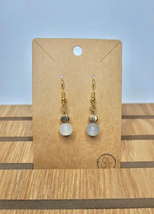 Handmade minimalistic snowman earrings - gold, marque: Handgemaakt, état: Neuf avec étiquette, 4,50 €, 5,43 € Protection acheteurs incluse