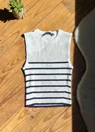 Bershka débardeur femme marinière blanc bleu XS, brand: Bershka, condizioni: Ottime, taglia: XS / IT 38 / EU 34, €4.90, €5.85 include la Protezione acquisti