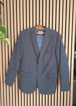 Blazer Camel Active Homme M - Veste Casual Rayée Bleu-Gris Doublure Imprimée Vintage, brand: Camel Active, condition: Very good, size: M, €30.00, €32.20 includes Buyer Protection