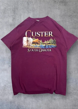 T-shirt vintage destination, Custer South Dakota, M, Bordeaux, (301), brand: DESTINATION, condition: Very good, size: M, €14.00, €15.40 includes Buyer Protection
