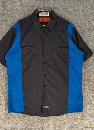 Dickies | Work Shirt | Two-Tone Color Block | Black Blue | Size L, marca: Dickies, estado: Bom, tamanho: L, €22.99, €24.84 inclui Proteção do Comprador