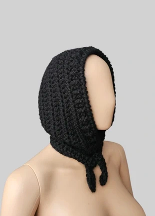 Bonnet-capuche crocheté 🖤 laine-alpaga-mohair noir 🖤 oversize, brand: Laine- alpaga-mochair, condizioni: Nuovo senza cartellino, taglia: Taglia unica, €29.00, €31.15 include la Protezione acquisti