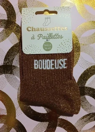 Chaussettes à paillettes “Boudeuse” Paillettes, attitude et mystère, condizioni: Nuovo con cartellino, taglia: Taglia unica, €4.90, €5.85 include la Protezione acquisti Pro