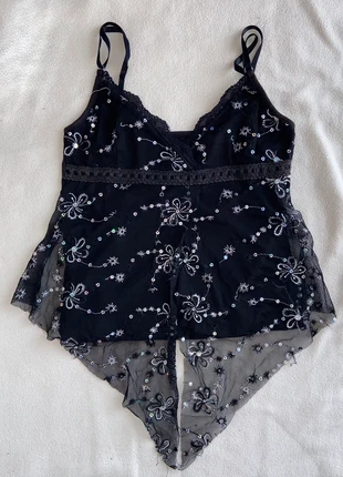 💛Haut noir à sequins et dentelle – Style bohème chic, marke: Rien, zustand: Sehr gut, größe: S / 36 / 8, 6,00 €, 7,00 € inklusive Vinted-Käuferschutz
