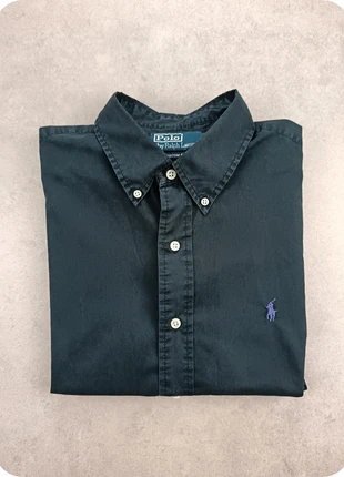 Chemise manches longues vintage Ralph Lauren Custom Fit 100% coton noir taille L, marca: Ralph Lauren, estado: Muito bom, tamanho: L, €34.90, €37.35 inclui Proteção do Comprador Pro