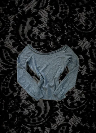 Vintage Y2K Off-Shoulder Sweater Grey Knit Long Sleeve Shoulderless Soft Knitwear, marque: y2kLove, état: Bon état, taille: S / 36 / 8, 15,90 €, 17,40 € Protection acheteurs incluse