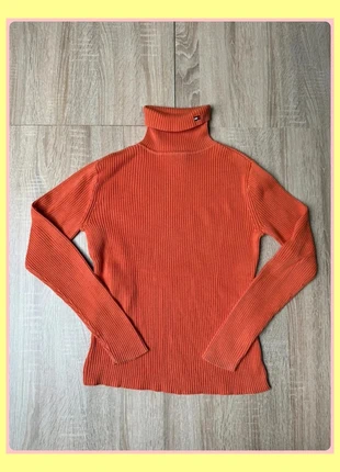 Pull Col Roulé Tommy Jeans Orange M 100 % Coton avec logo sur le col 😍, merk: Tommy Hilfiger, staat: Heel goed, maat: M / 38 / 10, € 29,50, € 31,68 inclusief Kopersbescherming