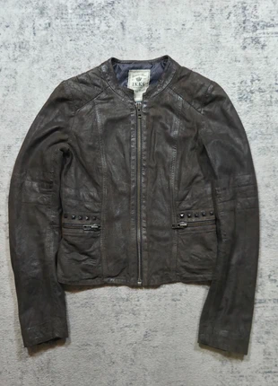 🖤 Veste IKKS Women cuir d’agneau S marron foncé rock chic, marque: IKKS, état: Très bon état, taille: S / 36 / 8, 99,90 €, 105,60 € Protection acheteurs (Pro) incluse