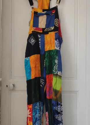 🌼 Psychedelic Patchwork Overall - salopette Wear the Vibe 🌈, marca: Hippie, estado: Muito bom, tamanho: M / 38 / 10, €11.90, €13.20 inclui Proteção do Comprador