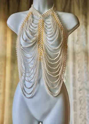 Pearly tassel style chest chain prom jewellery bridal performance dancers accessory, brand: performance accessory, condition: New with tags, £42.00, £44.80 includes Buyer Protection