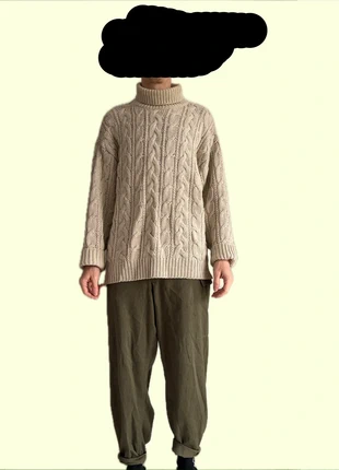Vintage Cable Knit Turtle Neck Sweater - Size L - Made in Spain - Japan Style, brand: Vintage Dressing, condizioni: Ottime, taglia: L, €20.00, €21.70 include la Protezione acquisti