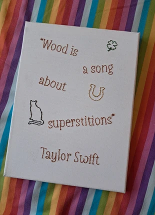 Taylor Swift embroidered canvas, brand: Taylor Swift, condition: Like new, £8.00, £9.10 includes Buyer Protection