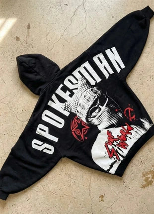 Sweat à capuche noir imprimé, brand: Nightfall District, condizioni: Ottime, taglia: M, €49.90, €53.10 include la Protezione acquisti