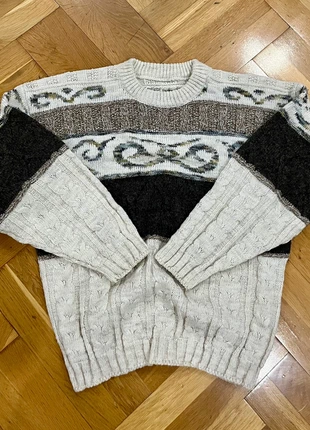 Pull torsadé à motif vintage blanc noir - taille L, brand: Vintage Dressing, condition: Very good, size: L, €8.00, €9.10 includes Buyer Protection