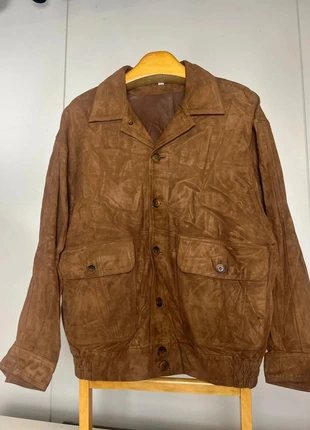 Chaqueta Marrón Vintage de Cuero Real | Estilo Retro Oversize 80s Talla, brand: Real Leather, condizioni: Ottime, taglia: L, €35.00, €37.45 include la Protezione acquisti
