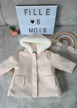 Manteau rose et crème kiabi 6mois, brand: Kiabi, condizioni: Nuovo senza cartellino, taglia: 6-9 mesi / 68 cm, €20.00, €21.70 include la Protezione acquisti