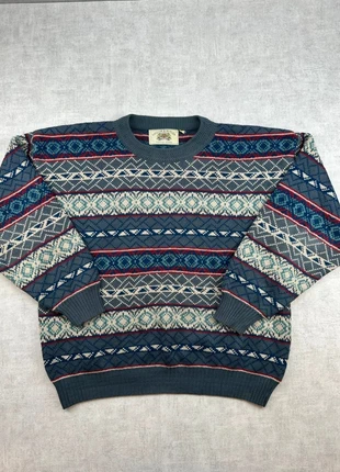 Pull Cosby vintage ‘90 T-XL bleu et vert. COS458H, merk: Vintage Dressing, staat: Heel goed, maat: XL, € 24,90, € 26,85 inclusief Kopersbescherming Pro