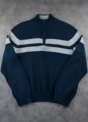 Pull Half Zip 1/4 Zip Col Camionneur Tommy Hilfiger Bleu Marine et Gris Logo Brodé | Taille S, marca: Tommy Hilfiger, estado: Muy bueno, tamaño: S, 30,00 €, 32,20 € Protección al comprador Pro incluida