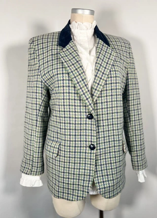 🌹 Élégante veste blazer vintage en laine motifs pied-de-poule et col velours 🌹, marca: Vintage, estado: Muy bueno, tamaño: M / 38 / 10, 35,00 €, 37,45 € Protección al comprador Pro incluida