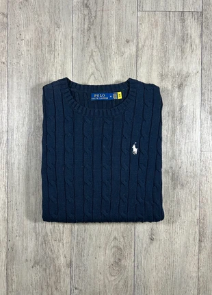 Pull Ralph Lauren Torsadée col rond marine - Taille M, marque: Ralph Lauren, état: Très bon état, taille: M / 38 / 10, 80,00 €, 84,70 € Protection acheteurs incluse