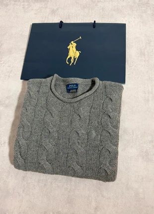 Pull Torsadé Ralph Lauren Homme Gris - Taille M - Old Money - NA19, marca: Ralph Lauren, estado: Muito bom, tamanho: M, €53.80, €57.19 inclui Proteção do Comprador