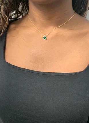 Collier doré et zircons vert acier inoxydable, marca: Tendance, estado: Muy bueno, 12,90 €, 14,25 € Protección al comprador Pro incluida