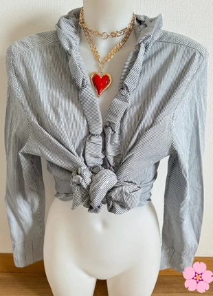 Chemise blouse à rayures bleues et beiges 🌸, brand: sans marque, condition: Very good, size: L / 40 / 12, €11.00, €12.25 includes Buyer Protection