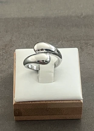 Bague argenté double gouttes ajustable inoxydable, marke: Tendance, zustand: Sehr gut, größe: Größenverstellbar, 5,00 €, 5,95 € beinhaltet Vinted-Käuferschutz Pro