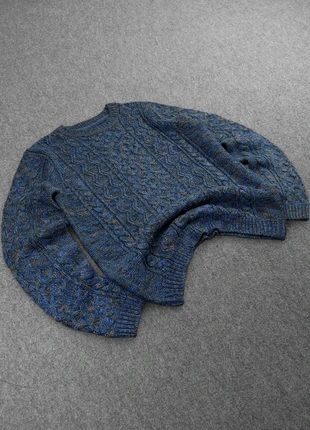 Pull "Aran" Vintage 80s en Maille Chiné Bleu Marine à Motifs Torsades 15% Laine (M), marca: Vintage Dressing, estado: Muy bueno, tamaño: M, 24,00 €, 25,90 € Protección al comprador Pro incluida