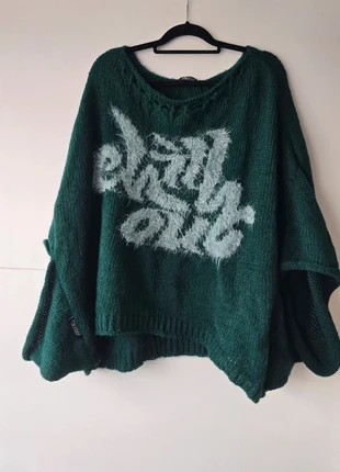 Minouu „Chill Out” Oversize-Pullover • Uni (passt M–XXL), merk: Minouu, staat: Heel goed, maat: XL / 42 / 14, € 14,99, € 16,44 inclusief Kopersbescherming