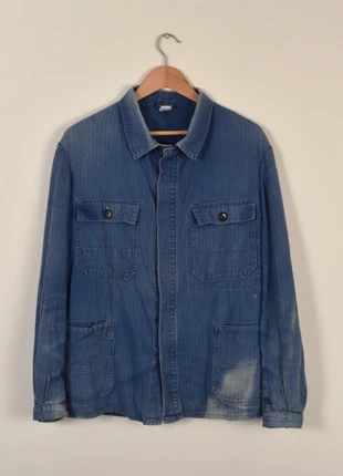 Vintage german faded work blue jacket made in Germany circa 1960-70 (2120), marque: german HBT work, état: Très bon état, taille: M, 85,00 €, 89,95 € Protection acheteurs (Pro) incluse