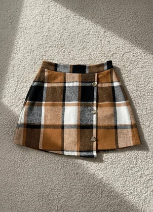 Jupe écossaise caramel à boutons, brand: Lune Claire, condition: Very good, size: S / 36 / 8, €37.99, €40.59 includes Buyer Protection