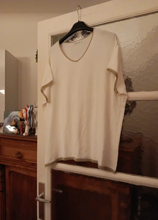 Pull fin crème avec bords dorés, marque: Damod, état: Très bon état, taille: XL / 42 / 14, 7,00 €, 8,05 € Protection acheteurs incluse