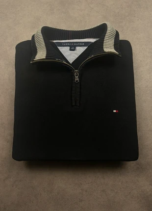 Pull half zip 1/4 zip Tommy Hilfiger noir col camionneur logo brodé - Taille L, marke: Tommy Hilfiger, zustand: Sehr gut, größe: L, 25,00 €, 26,95 € inklusive Vinted-Käuferschutz