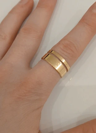 Bague anneau large doré en acier inoxydable (ajustable), brand: ZAG, condizioni: Ottime, taglia: Regolabile, €1.00, €1.75 include la Protezione acquisti Pro