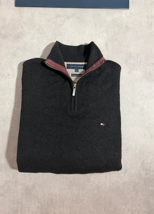 Pull 1/4 Zip Tommy Hilfiger Homme Noir - Taille S - Premium Lambswool - NB21, merk: Tommy Hilfiger, staat: Heel goed, maat: S, € 34,80, € 37,24 inclusief Kopersbescherming