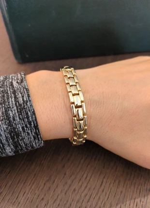 Bracelet plaqué or - Vintage - Maille Rectangulaire, marque: Vintage, état: Très bon état, 10,00 €, 11,20 € Protection acheteurs incluse