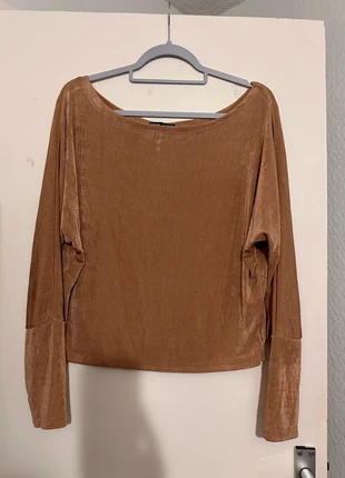 Shein Camel Velvet Long Sleeve Top, brand: Shein, condition: Very good, size: S / UK 8-10, £5.50, £6.48 includes Buyer Protection