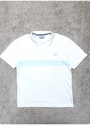 Polo manche courte blanc & bleu Reebock vintage homme - M, marque: Reebok, état: Bon état, taille: M, 10,00 €, 11,20 € Protection acheteurs incluse