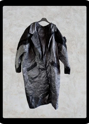 Trench long en cuir vintage à bouton noir XL Femme, marque: Vintage Dressing, état: Bon état, taille: XL / 42 / 14, 20,00 €, 21,70 € Protection acheteurs (Pro) incluse