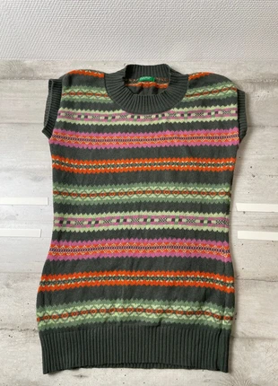 Pull d’hiver sans manche femme vintage 90s taille S/M couleur kaki multicolore 100% coton, brand: Vintage Dressing, condition: Very good, size: S / 36 / 8, €24.99, €26.94 includes Buyer Protection Pro