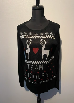 Pull  team rudolph cerf femme noir rouge blanc taille M, marke: Team Rudolph, zustand: Sehr gut, größe: M / 38 / 10, 4,00 €, 4,90 € beinhaltet Vinted-Käuferschutz Pro