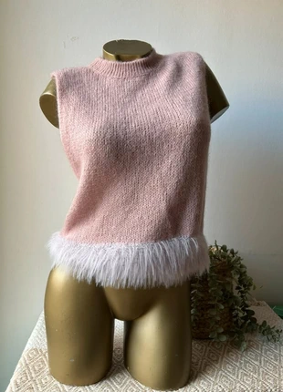 Joli top rose duveteux à plumes super doux – Taille S/M, marque: Made In Italy, état: Neuf sans étiquette, taille: M / 38 / 10, 21,00 €, 22,75 € Protection acheteurs incluse