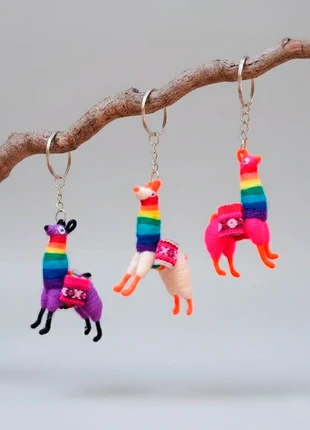 🦙 Set of 4 Handmade Wool Llama Keychains – Lucky Standing Charms for Abundance 🌈, marque: Fran & Fran, état: Très bon état, 30,00 €, 32,20 € Protection acheteurs incluse