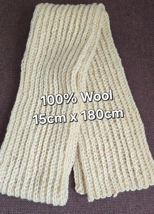 Hand knitted Unisex scarf 100% Wool, brand: Hand Knitted, condition: Very good, £30.00, £32.20 includes Buyer Protection