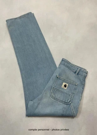 Jean Carhartt wip Bleu clair Knee modèle Pierce Pant Boyfriend Denim - Taille Xs w24 /543, marque: Carhartt, état: Bon état, taille: XS / 34 / 6, 30,00 €, 32,20 € Protection acheteurs incluse