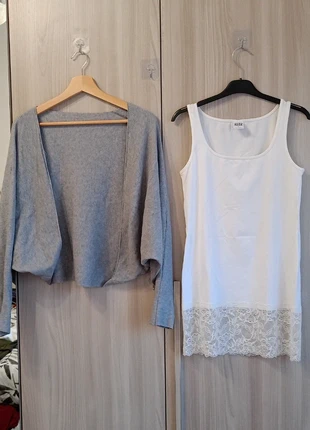 Look Chic: Canotta Pizzo Sottogiacca (Vero Moda) + Coprispalle Grana Grosso Versatile🔶, marca: Vero Moda, estado: Muito bom, tamanho: M / 38 / 10, €7.00, €8.05 inclui Proteção do Comprador